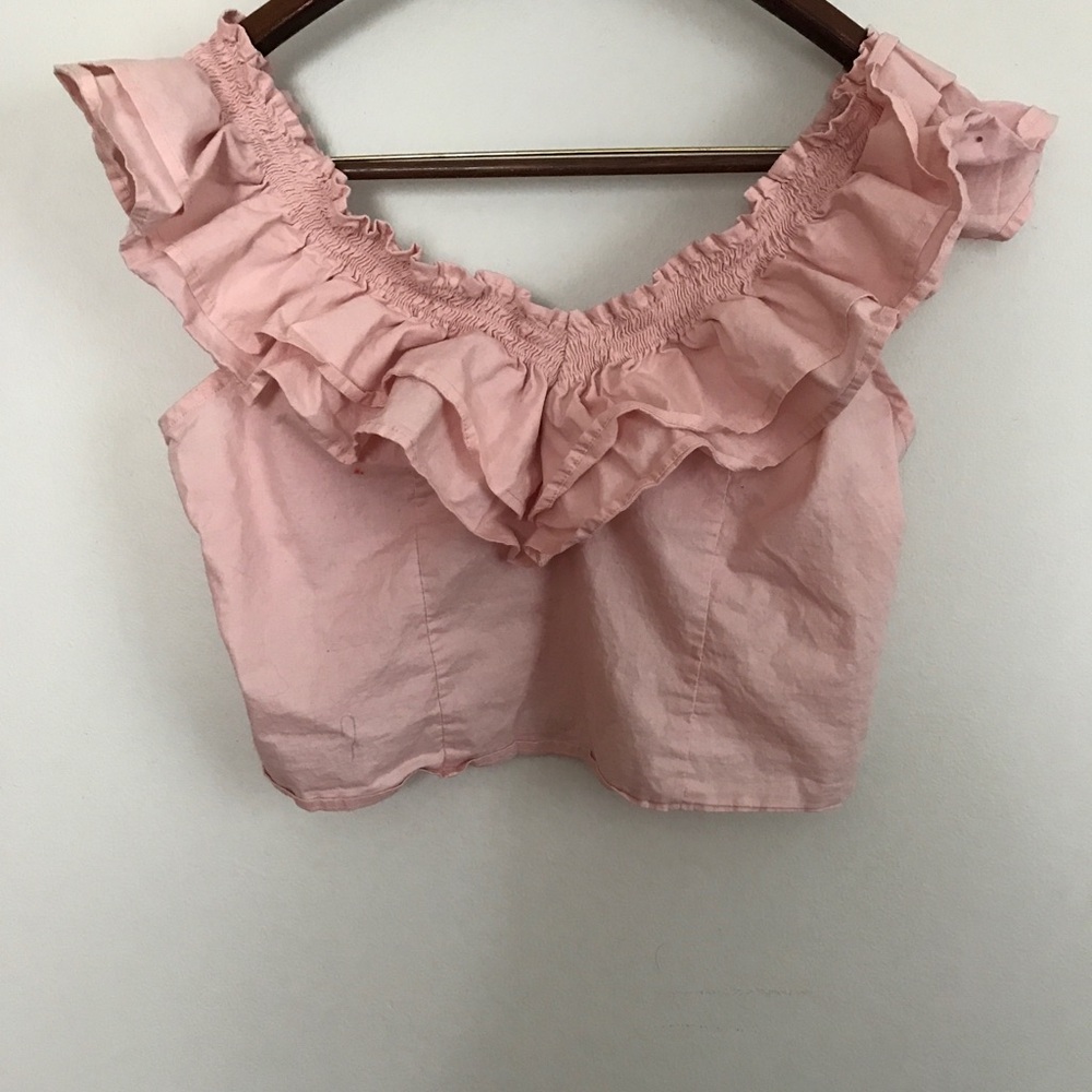 Wild Fable Pink Ruffled Crop Top (XL)